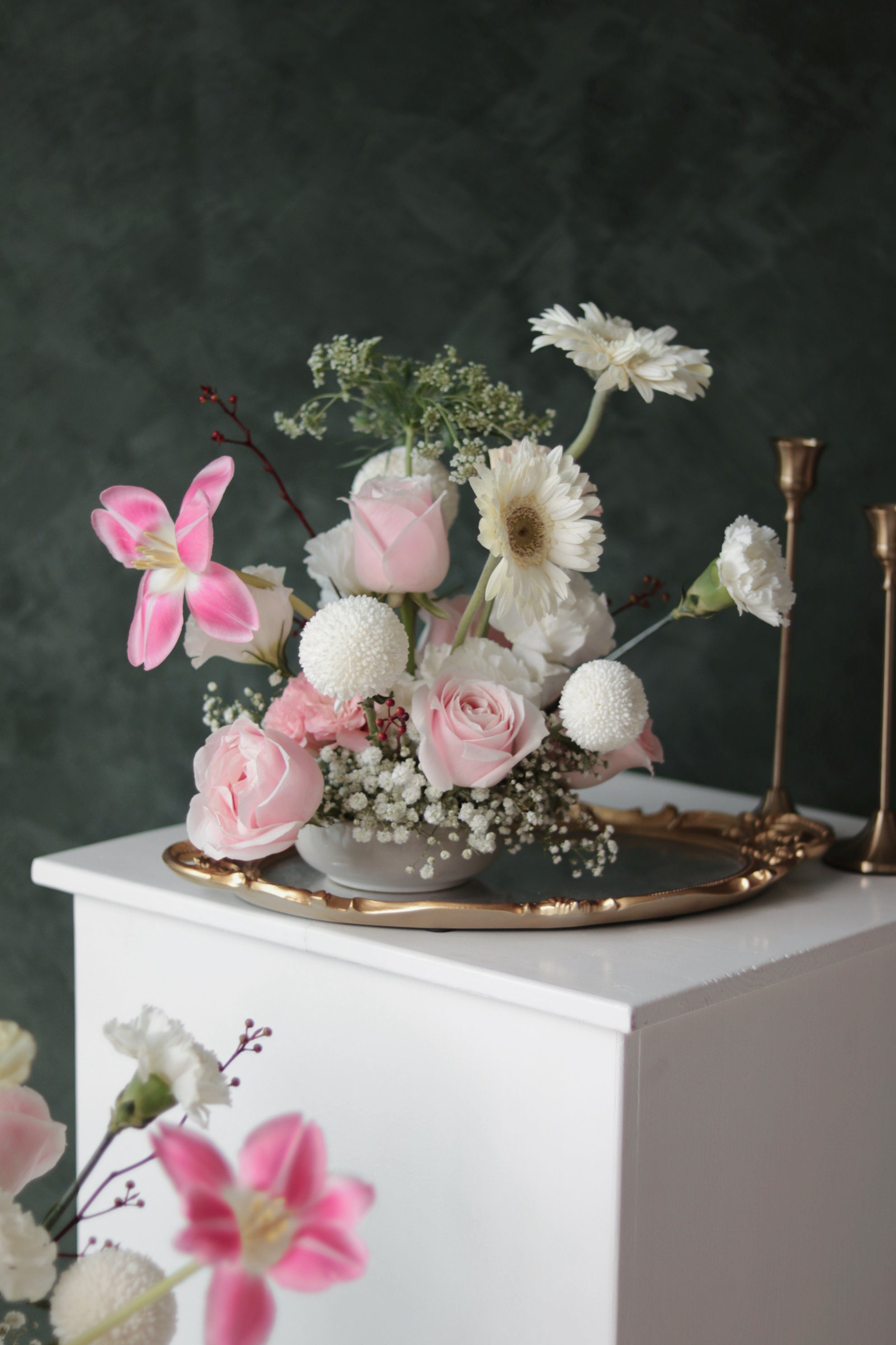 Barely Pink Table Centrepiece