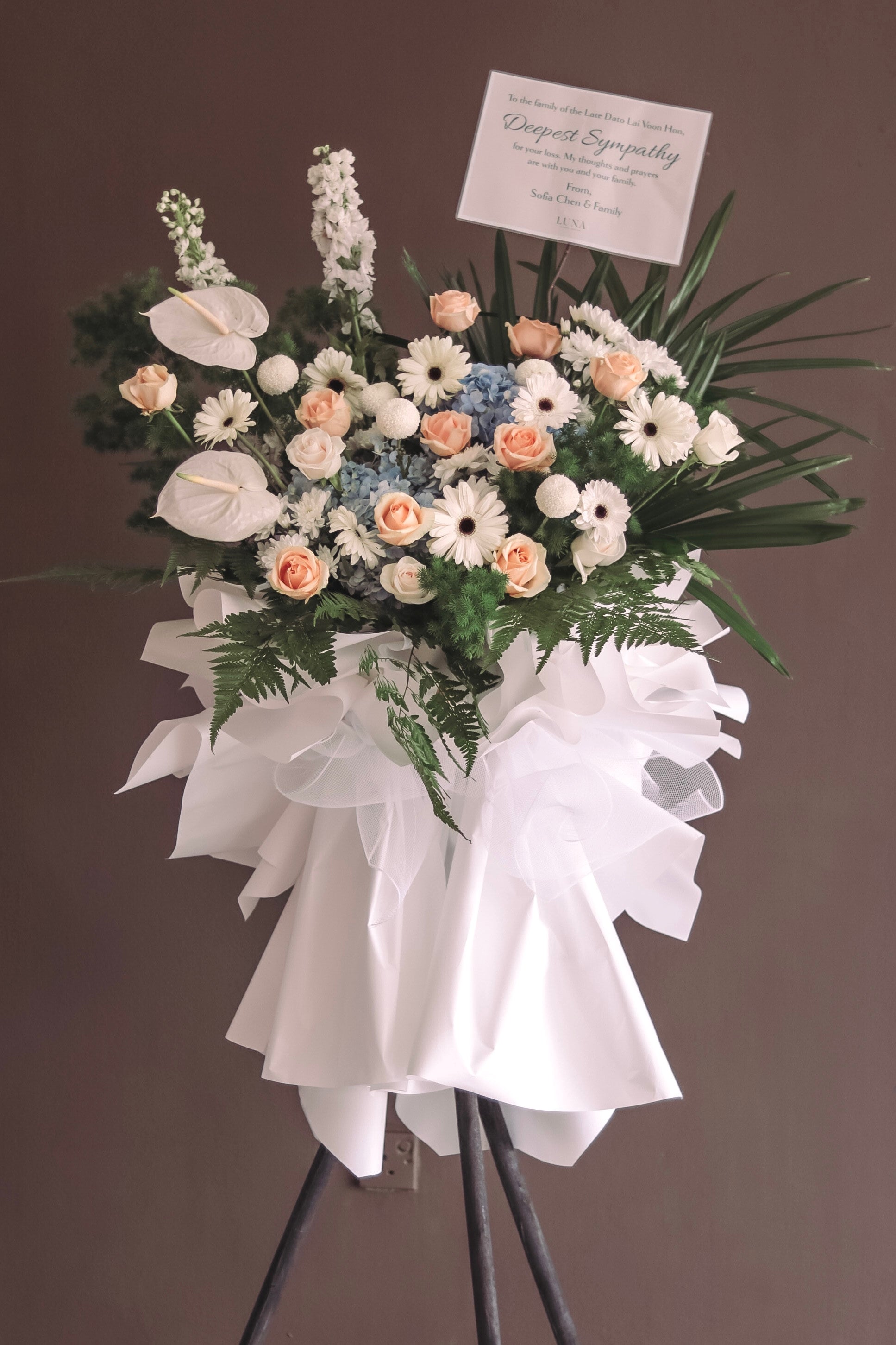 Angel's Embrace Condolence Flower Stand