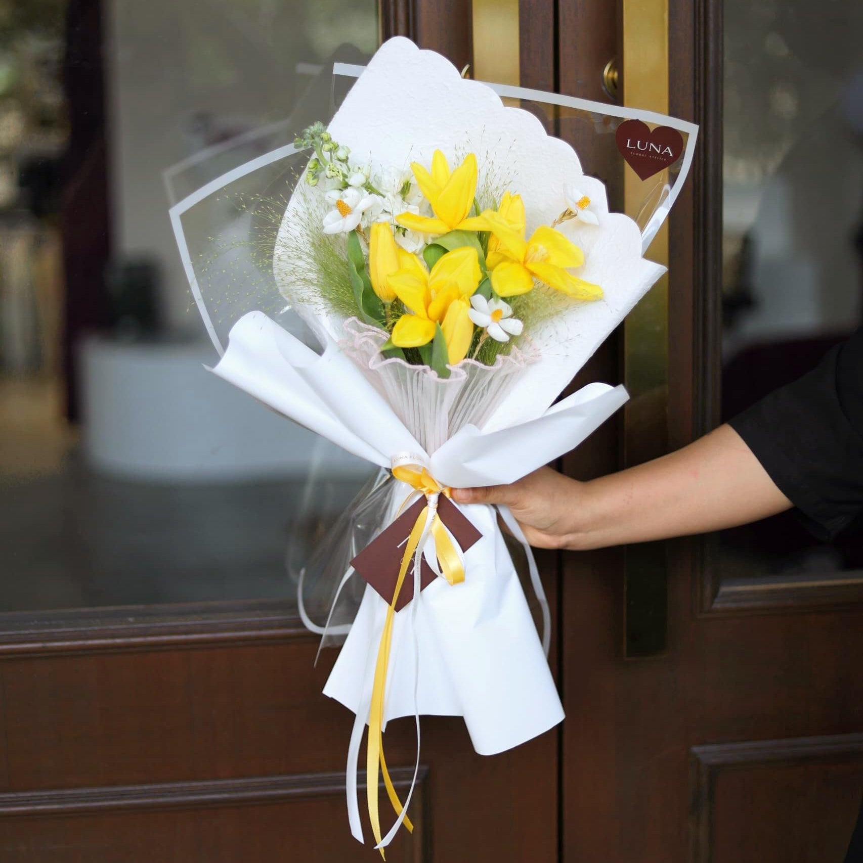 Yumi Bouquet - Bright Yellow Tulips | Flower Same-Day Delivery