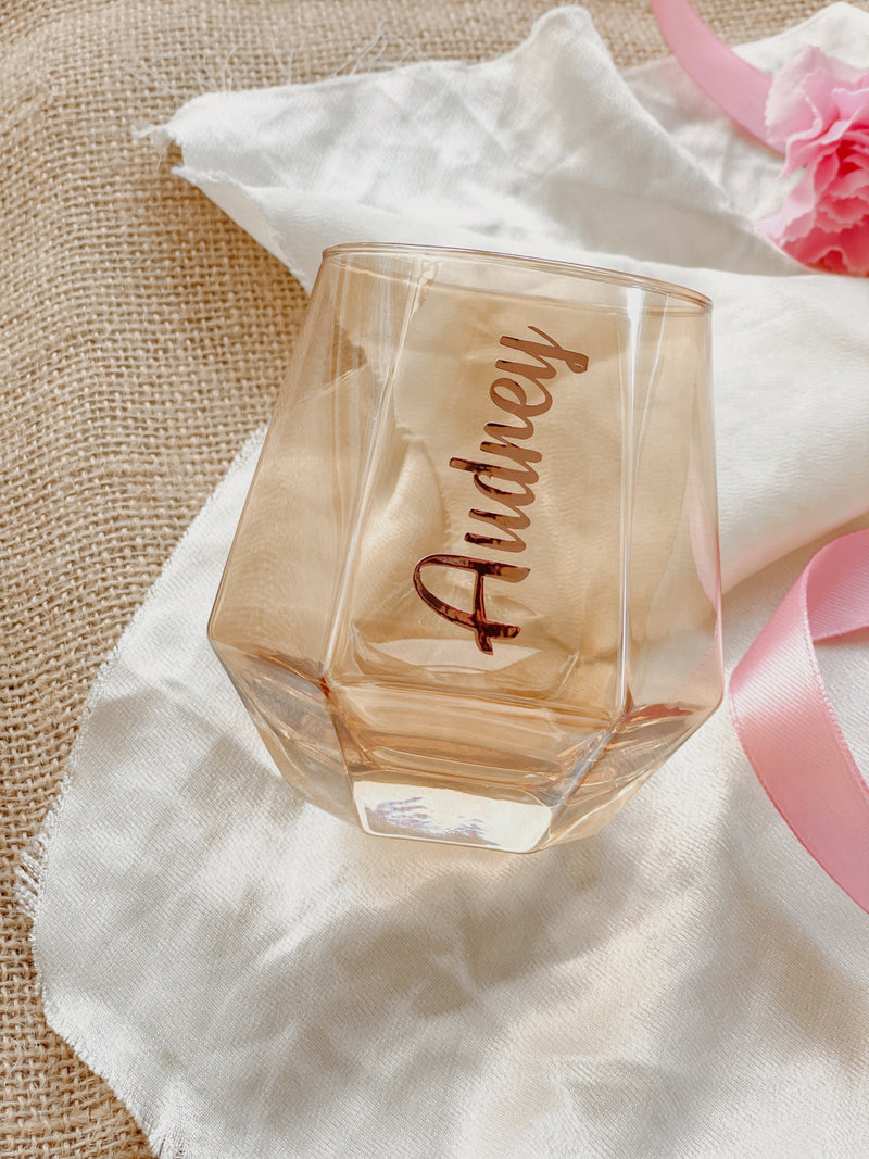 Double Joy | Personalized Hexagon Glass Mug